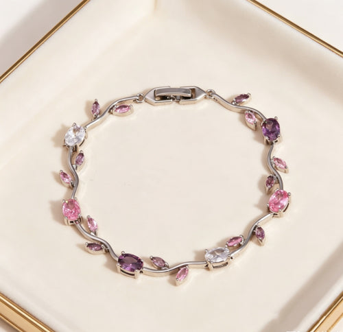 Bonbonfarbenes Turmalin "Maiglöckchen" Edelsteinarmband